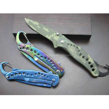 7.6"Decorative Pattern Handle Camping Knife (SE-038)